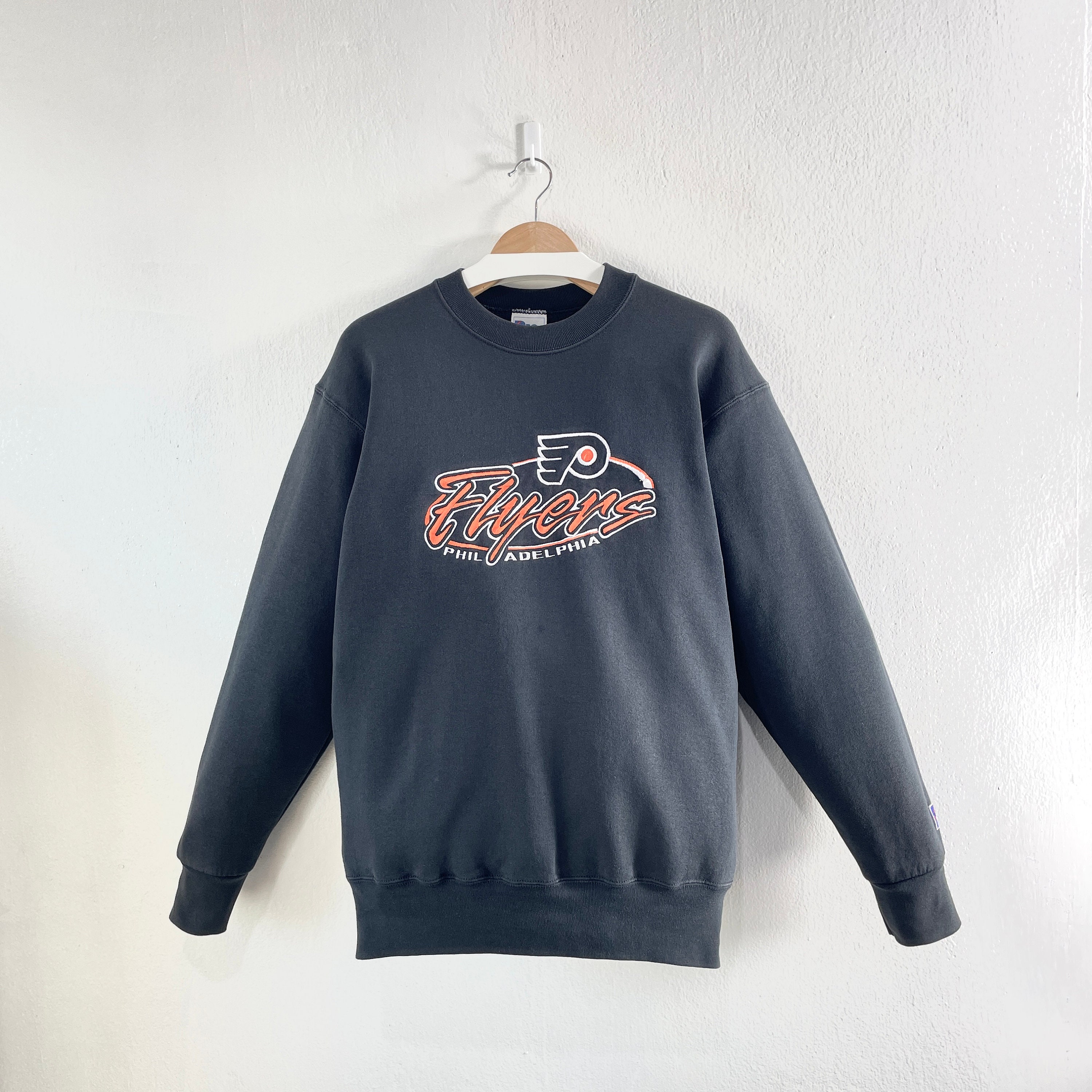 Vintage 90er Jahre Philadelphia Flyers NHL Besticktes Crewneck Sweatshirt Team Sportswear