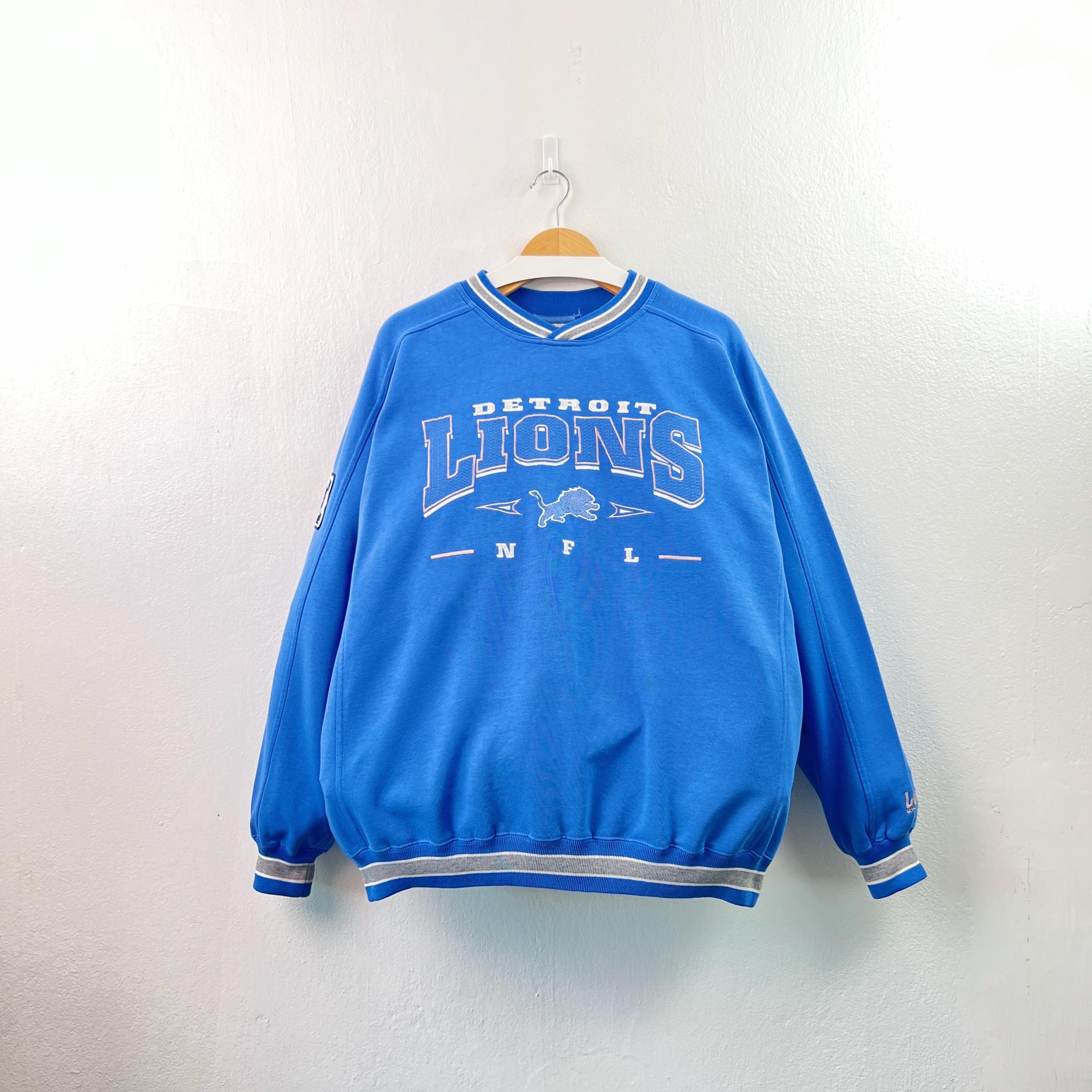Vintage 90s Detroit Lions Sweatshirt | NFL Embroidered Crewneck | Team Pullover | Size 2XL