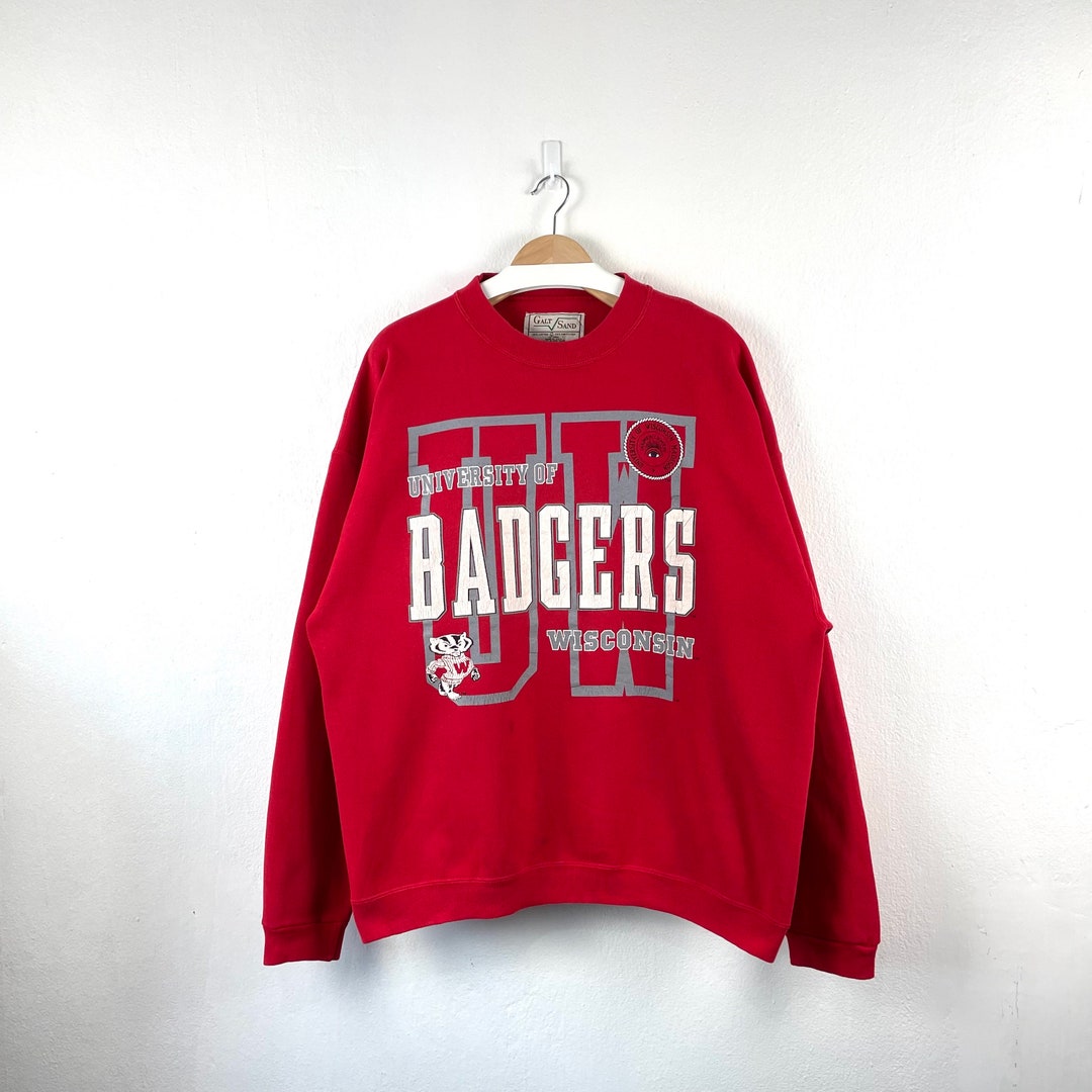 90’s Red University of Wisconsin Embroidered Cotton T-Shirt by Spike Sports main image 1