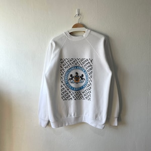 Vintage 90s Pennsylvania State University Crewneck White Sweatshirt Sportswear (Size XL)