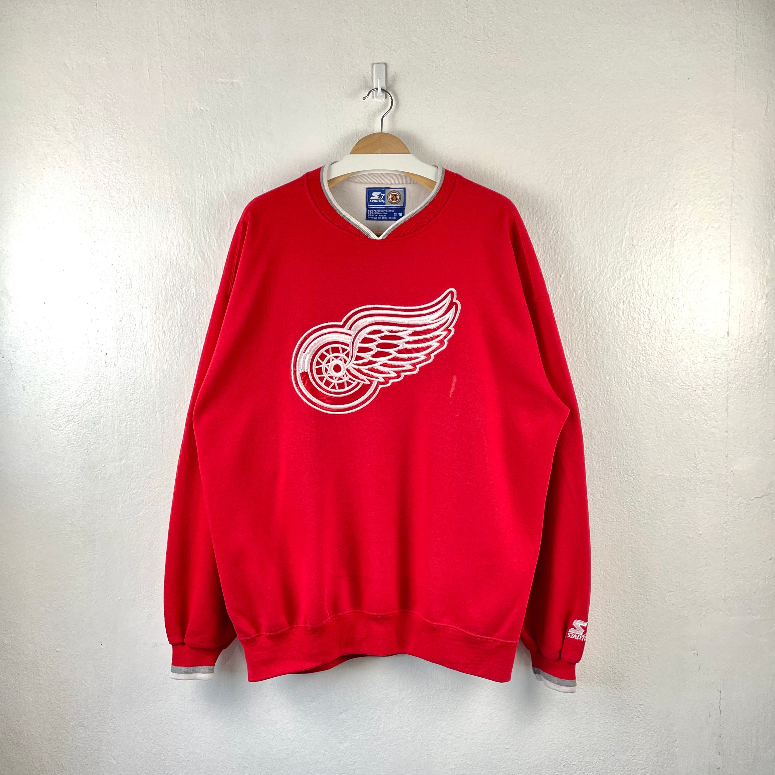 Vintage 90s Detroit Redwings NHL Hockey Embroidered Red - Etsy