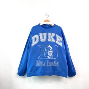 Vintage 90s Duke University Sweatshirt | Big Logo Crewneck Pullover | College Basketball Apparel | Size 2XL