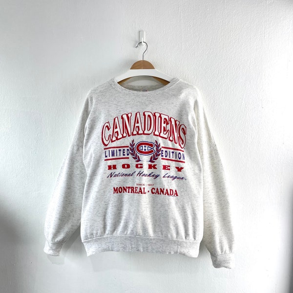 Vintage 1991 Canadiens Montreal NHL Hockey Crewneck Sweatshirt Team Sportswear