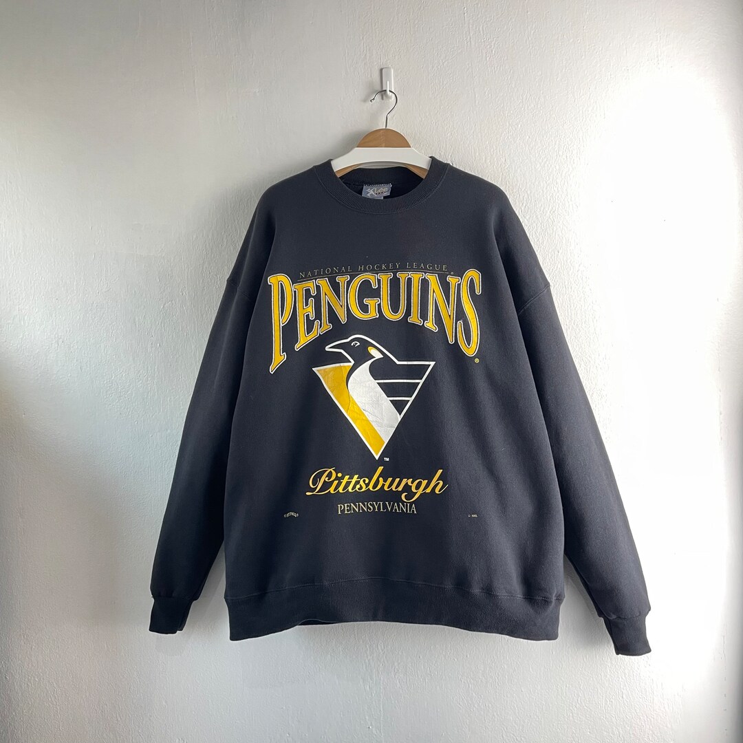 Buy Vintage 80s Pittsburgh Penguins Sweatshirt Crewneck NHL Grey