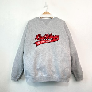 Vintage 90s Detroit Red Wings NHL Embroidered Crewneck Sweatshirt | Retro Hockey Fan Apparel | Size 2XL