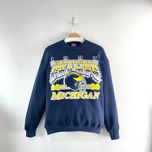 Vintage 1997 Michigan University Wolverines Champs Crewneck Sweatshirt Team Sportswear