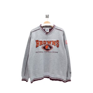 Vintage 90s Cleveland Browns Embroidered Sweatshirt - NFL Football Fan Gear XL