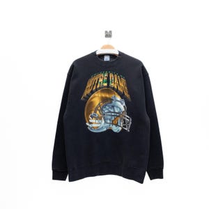 Vintage 90s University of Notre Dame | Football Big Logo Sweatshirt | NCAA College Team Sportswear Pullover | Game Day Style | Size M