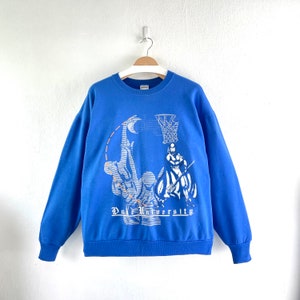 Vintage 90s Duke University Blue Devils Crewneck Sweatshirt Team Sportswear