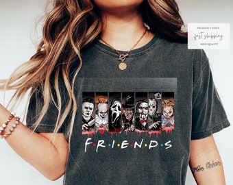 Friends Halloween Cotton T-Shirt - Spooky Central Perk Tee - Ghostly TV Show Shirt - Halloween Costume Apparel