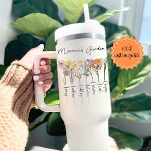 Mother's Day Gift, Birth Flower 40oz Tumbler, Plant Mom Tumbler,Mother’s Day Gift, Mothers Day Cup, Plant Lover Gift, Plant mom Cup,