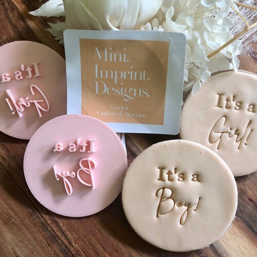 It's a Girl Cookie Stamp Baby Shower Cookie Embosser Etsy