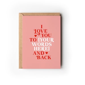 Personalisierte Valentinstagskarte, Karte für Ihn, Karte für Sie, Hochzeitskarte, Jahrestagskarte, A6