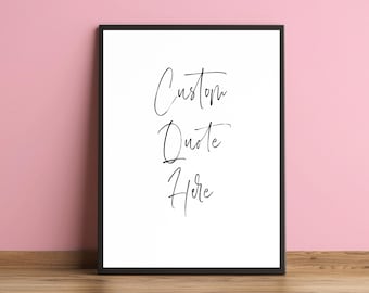 Póster de arte de pared con cita personalizada escrita a mano