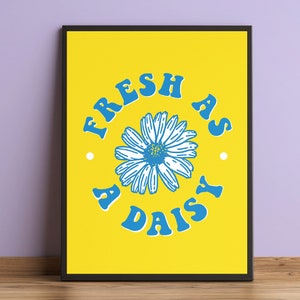 Fresh As a Daisy Print - Colourful Gallery Wall Bathroom Art Poster