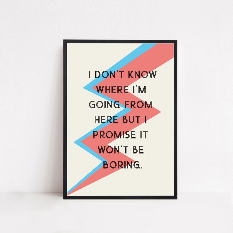 David Bowie Citaat Muziek Poster Gallery Wall Art Print Etsy