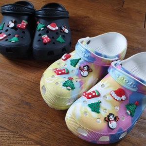 Cute Christmas Croc Charm - Jibbitz, Shoe Charms for Crocs- -Y2K, 90s Croc Charm- Xmas Tree, Stocking, Snowman, Rubber Garden Shoe