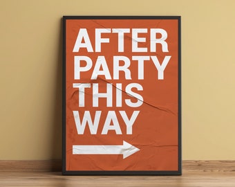 After Party - Distressed, Disco Music Print - Gallery Wall Art Poster