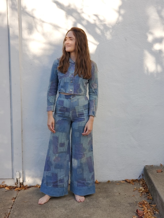 vintage 1970s patchwork suit/bell bottom patchwork