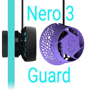 May include: A purple 3D printed guard for a Nero 3 water pump. The guard has a honeycomb pattern and a seahorse logo.
