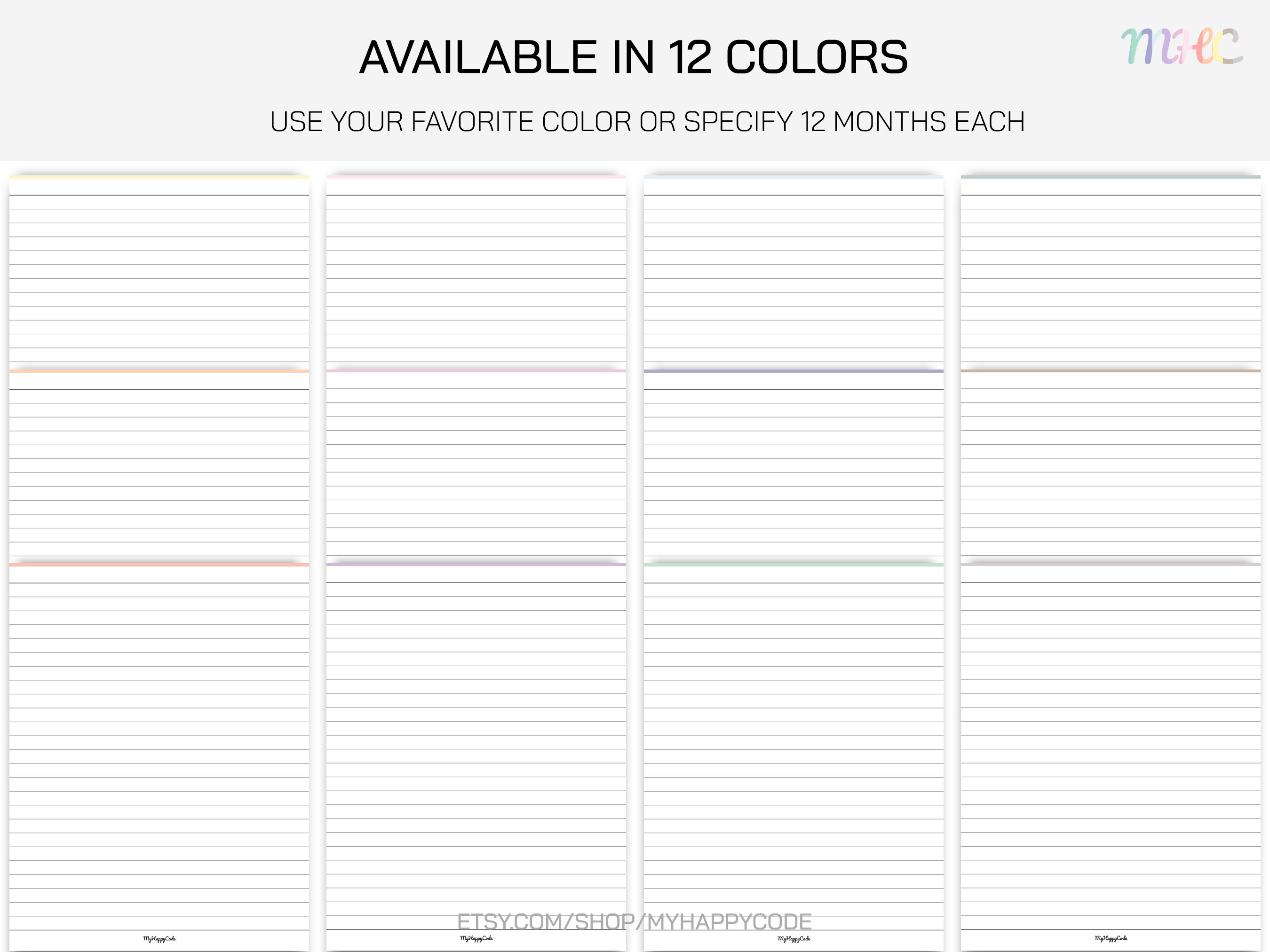 Wide Ruled Spreadsheet Ruled Wide Printable - Etsy