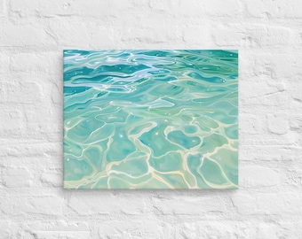 Shimmering Water Printing Canvas Wallart, Turquoise Water Artful Canvas Prints, Water Artful Canvas Print Wall Art, Canvas Print Decorer