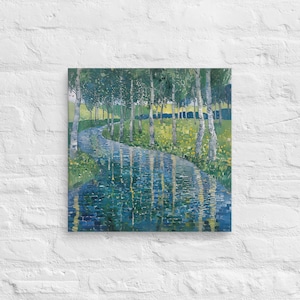Impressão em tela Summer Creek, Impressão em tela de paisagem, Impressão em tela de bosques verdes, Arte de parede com natureza