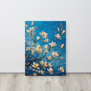 Weiße Magnolienblüten, die Leinwandwandkunst drucken, weiße Magnolienblumen, die Leinwandwandkunst drucken