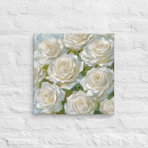 White Roses Canvas Printings Giftful, White Roses Canvas Prints Giftful, White Floral Canvasprints, Decorating Printing Wallarts Canvas