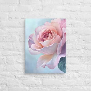 Pink Rose Printing Canvas Wallart, Classic Pink Rose Wall Art, Pink Floral Wall Art, Pink Rose Wal Decor