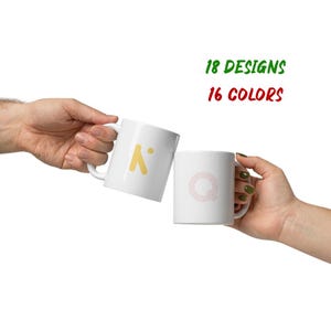 Caneca branca minimalista personalizada de 11 onças, caneca personalizada para presente, caneca de café personalizada, caneca de café minimalista, caneca personalizada com letras para presente