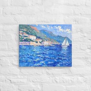 Summer Vocation Printing Canvas Wallart, Summer Mediterranean Sea Printing Canvas Wallart, Summer Seascape Wall Art