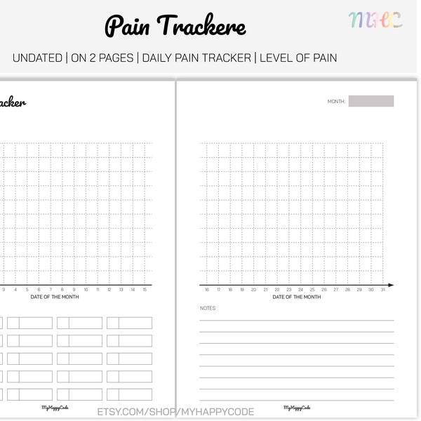 Chronic Pain Tracker A5 Etsy Chronic Pain Tracker A5 Etsy