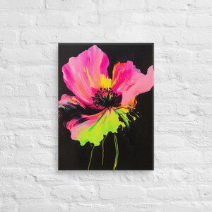 Abstract Poppy Flower Oil Printing Canvas Wallart, Poppy Flower Contemporary Art Wall Decor, Modern Style Poppy Flower Wall Art