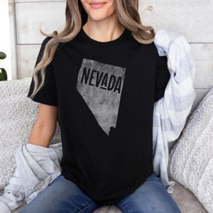 Camiseta com mapa vintage de Nevada – todos os estados disponíveis