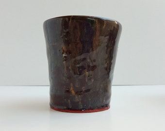 Handmade black and yellow ceramic mug's
