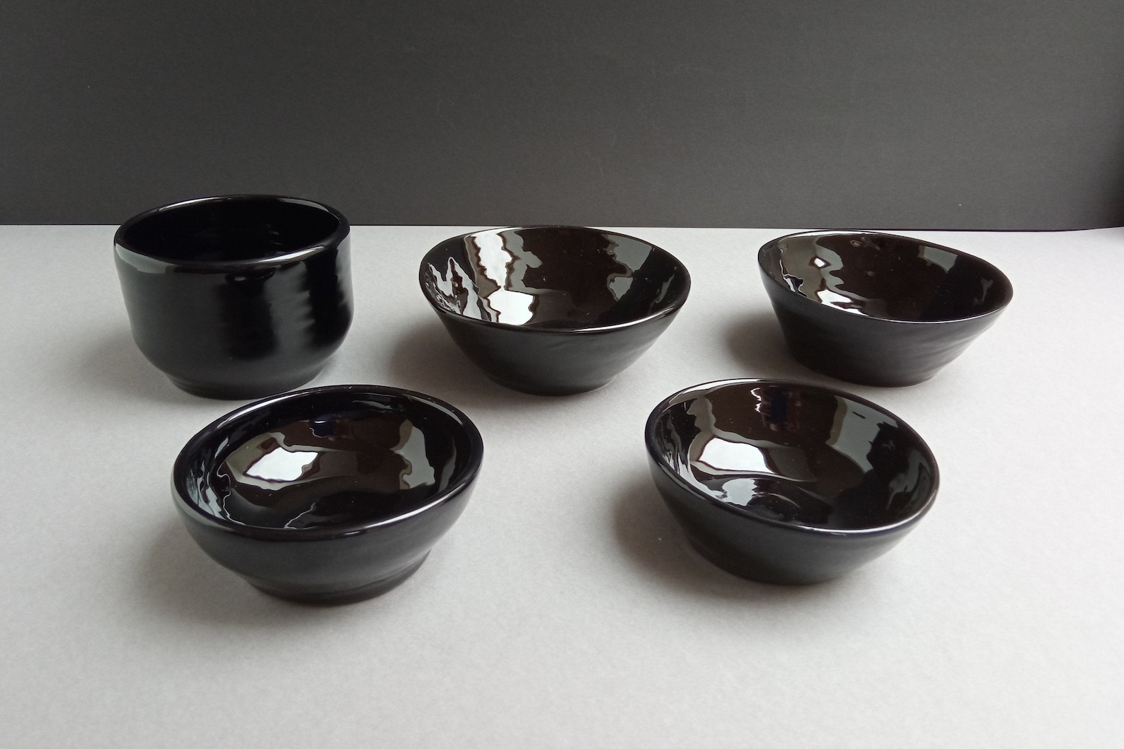 Handmade Black Ceramic Bowls Etsy