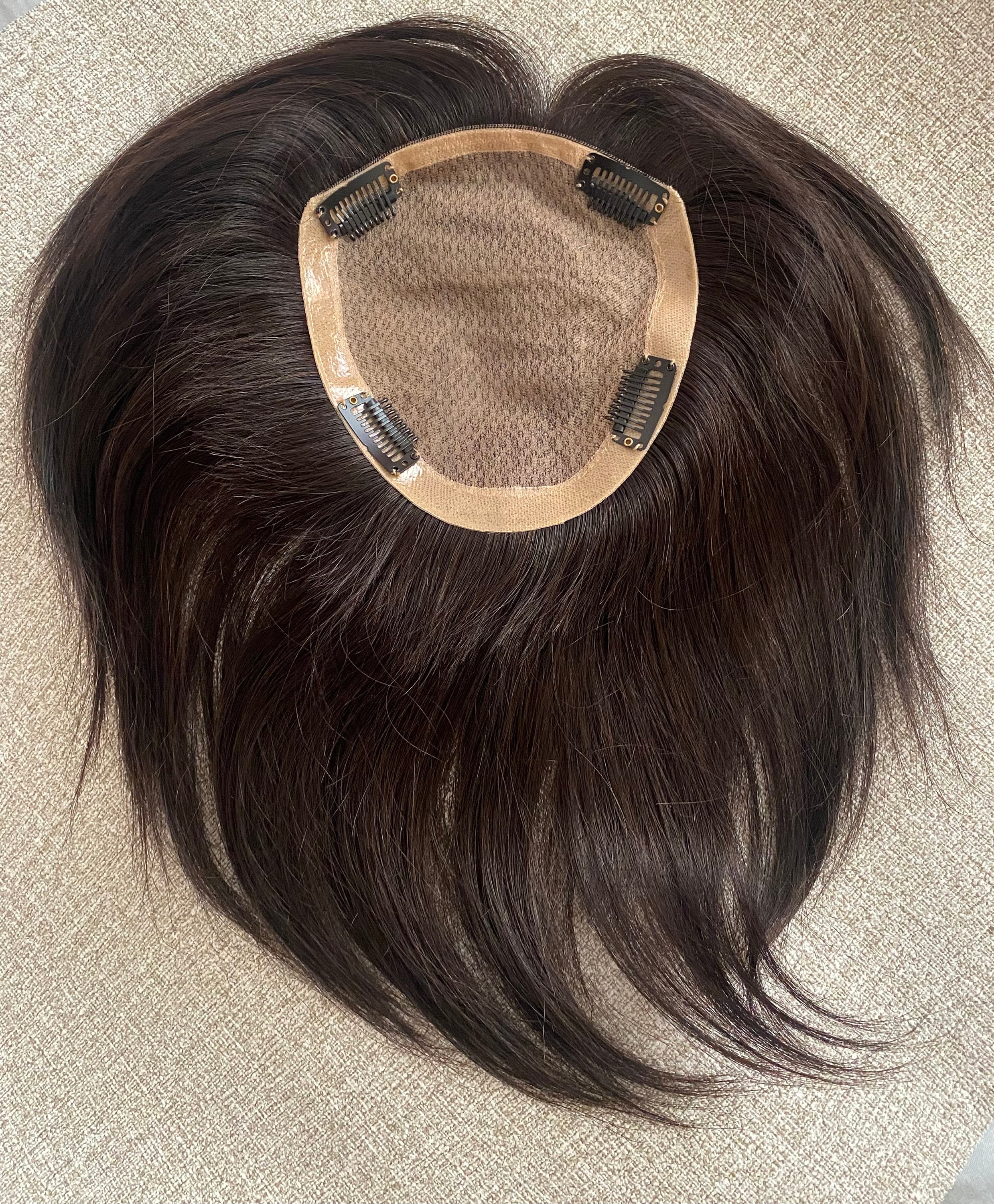 5x5 Virgin Human Hair Topper Clip-in Straight Hairpiece 12x13cm 12x13cm Silk Base 5x5” Virgin Human Hair Topper for Women - Etsy main image 2
