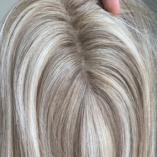 5x6 ”Mono Base Remy Echthaar Topper, Hochwertige Haar Topper für dünner werdendes Haar, Haarausfall Topper