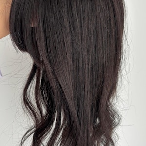 2024 New affordable natural color human hair topper with bangs, hair piece for thinning hair