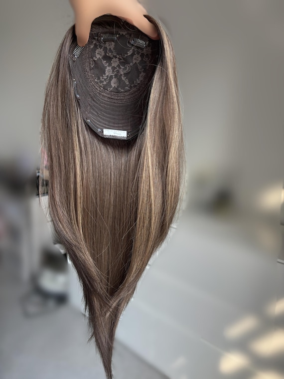 16” Light Brunette Base With Hazelnut Brown Balayage Silk  display picture 3