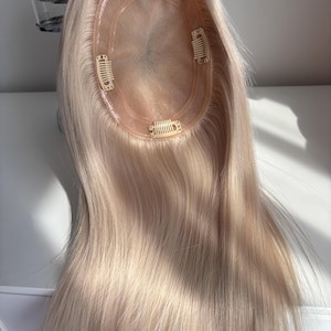 Ashy Grey Remy Human Hair Topper: 5x6&quot; Mono Base, 16-18&quot; Clip In Crown