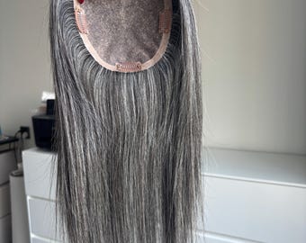 Light Gray Hair Topper 5x6.5
