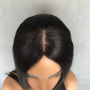 Remy Human Hair Topper: 5.5x6&#39;&#39; Silk Base, Natural Black