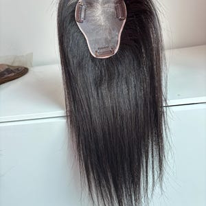 Mini size 3.5x4” human hair topper peal shaped light volume mono toppers