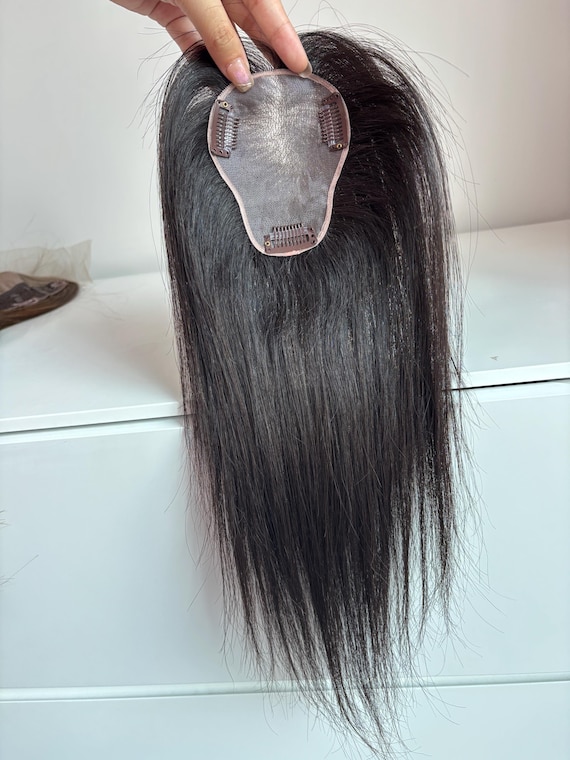 Mini Size 3.5x4” Human Hair Topper Peal Shaped Light Volume  display picture 3