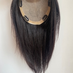 6x6&quot; Silk Top Human Hair Topper: European Virgin Hair, Natural Black