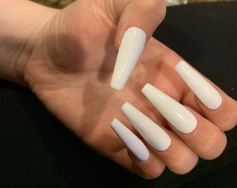 White Nails Etsy