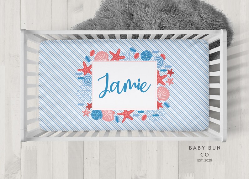 Sea Themed Baby Room Set Ocean Fish Beach Themed Nursery Etsy