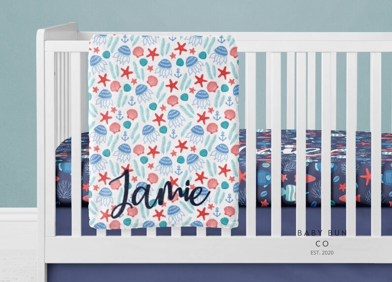 Sea Themed Baby Room Set Ocean Fish Beach Themed Nursery Etsy